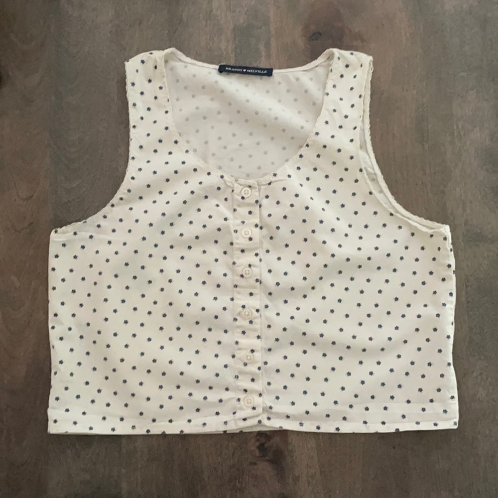 Brandy Melville Naomi Tank, blue flower pattern